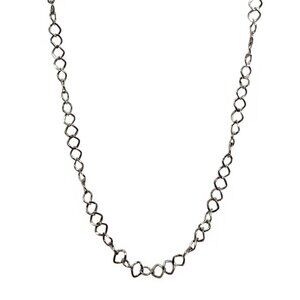 Silver Tone Diamond Shaped Cable Link Necklace • Layered Statement Chain